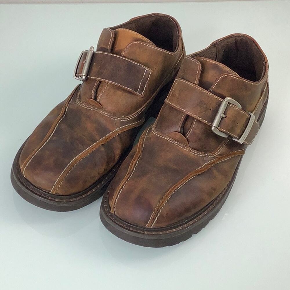 Bed Stu oil rub leather Buckle Slip on Oxfords Derby men shoes size 11